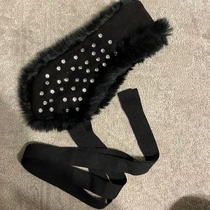 Sherpa Rhinestone Ear Warmer